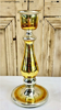 Old candle holder XIX gilded mercurized eglomised glass