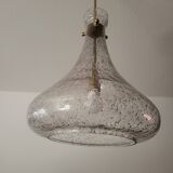 Designer drop pendant in blown and bubbled glass, Capital Lighting