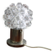 Mid Century Czech Crystal Glass Table Lamp, 1970s Chrome Base