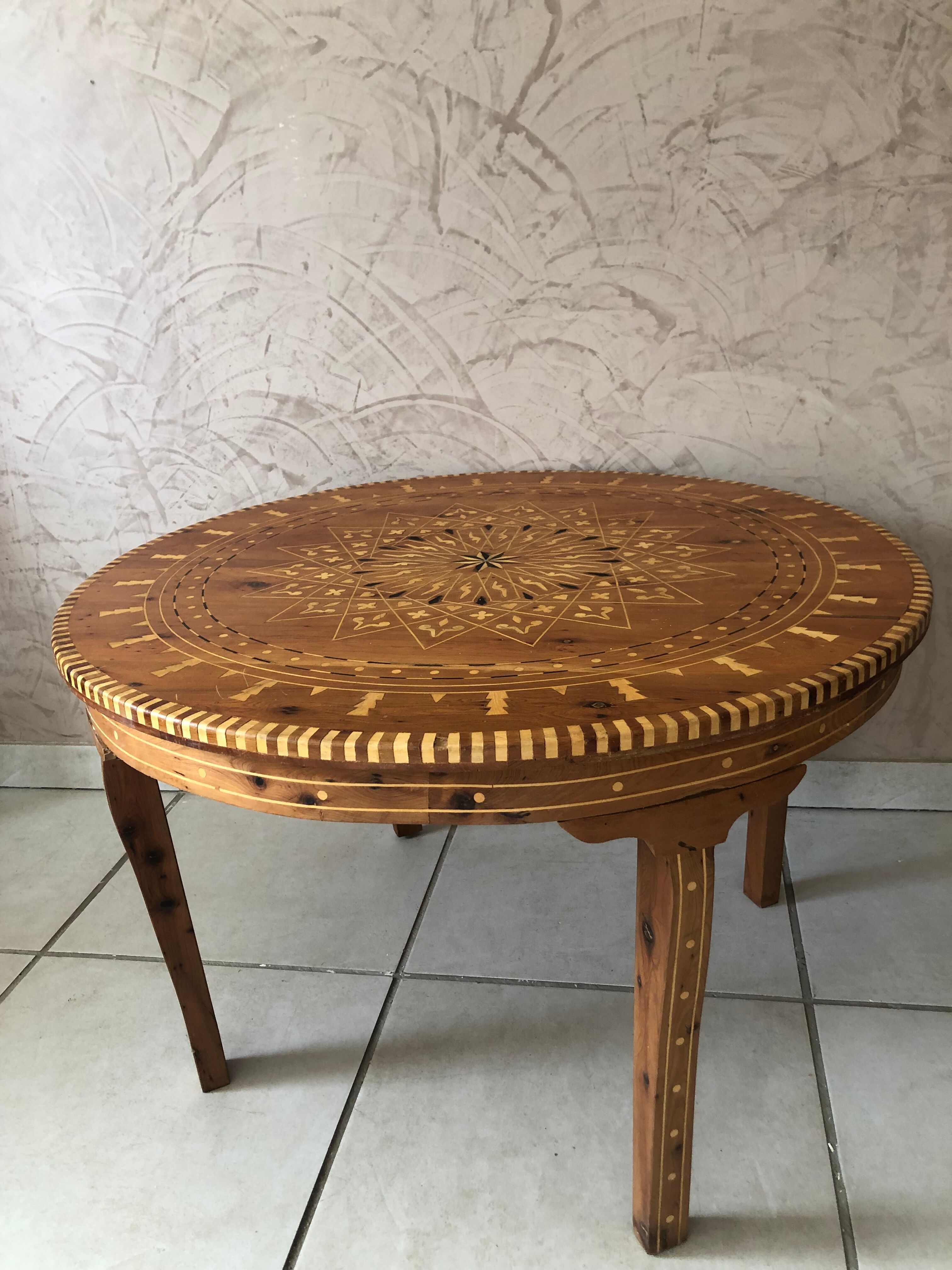 Moroccan marquetry table