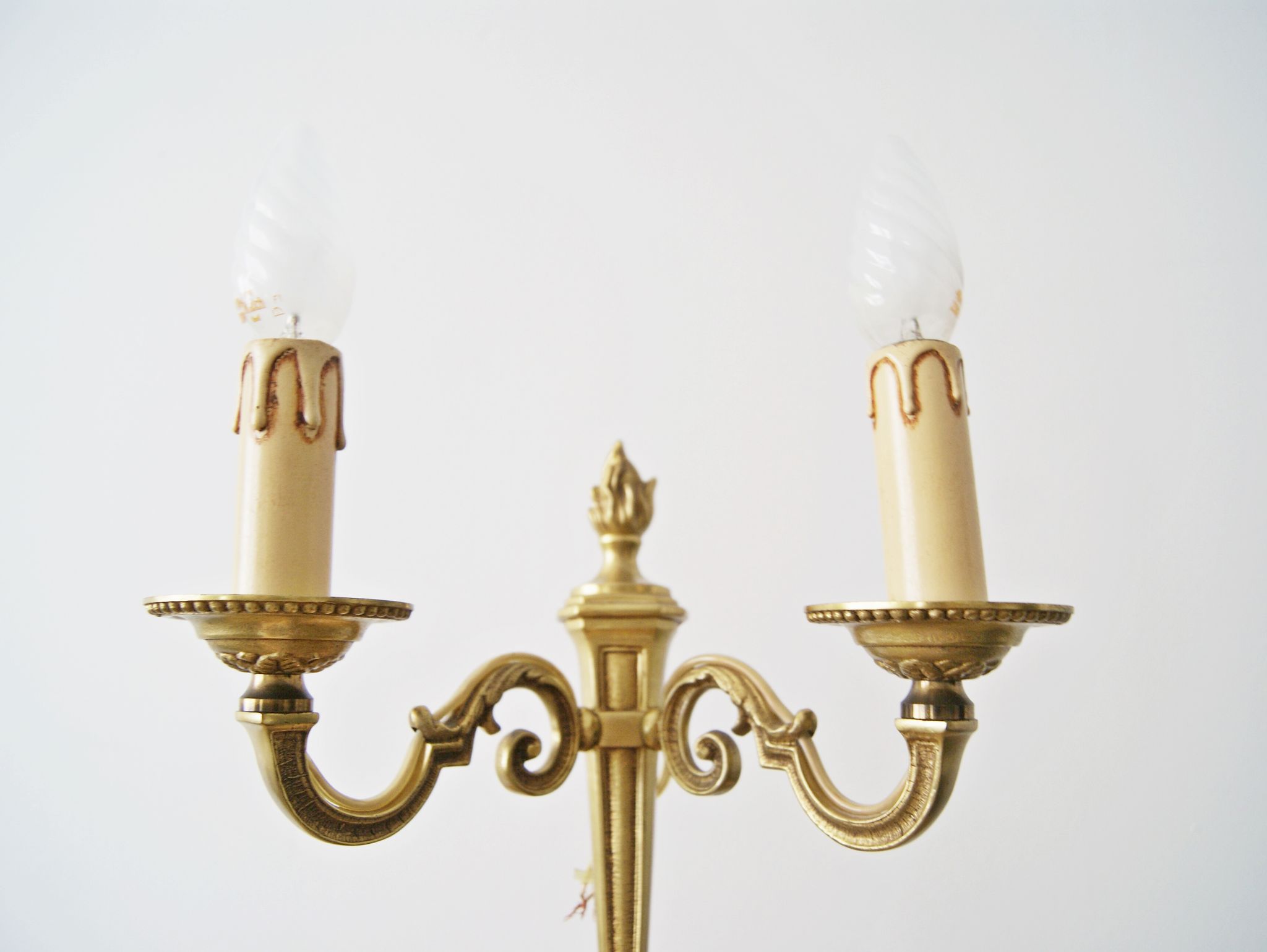 Sconces midcentury, pair of French wall sconces brass bronze