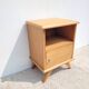 Vintage bedside table circa 1960 in raw wood