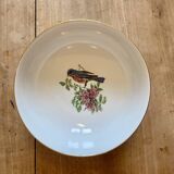 Vintage porcelain salad bowl - bird and flower decorations