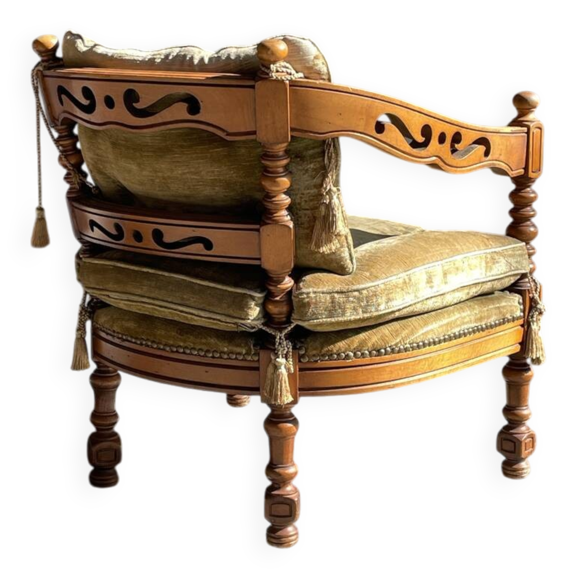 Giorgetti / classic armchair in art deco style / italy 1970s