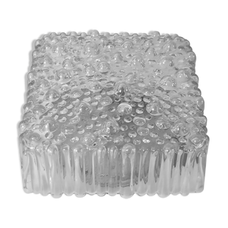 Applique plafonnier en verre bullé GM années 60