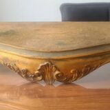 Shelf in wood and gold paint