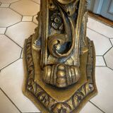 Carved wooden and marble console