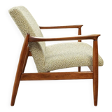 Vintage armchair with a green nebula design by E. Homa, 1970.