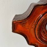 Pair of vintage wall lights, brown and orange ceramic, Sweden 1960