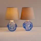 Mid-Century Modern Table Lamps in Blue by Börne Augustsson for Åseda Sweden