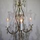 4-light bronze and crystal chandelier