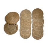 12 coasters in their wicker box