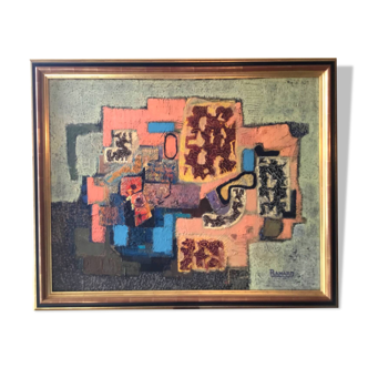 French school of the 20th century. important framed oil on canvas signed Ramard