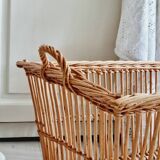 Basket or washer rattan openwork woven bench