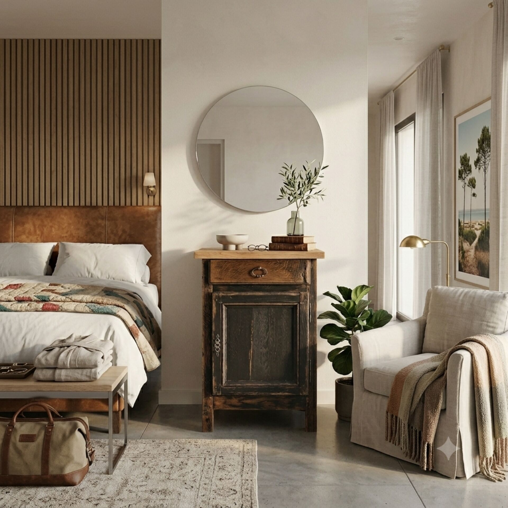Meuble d'appoint rustique style campagne - Époque début XXÈME