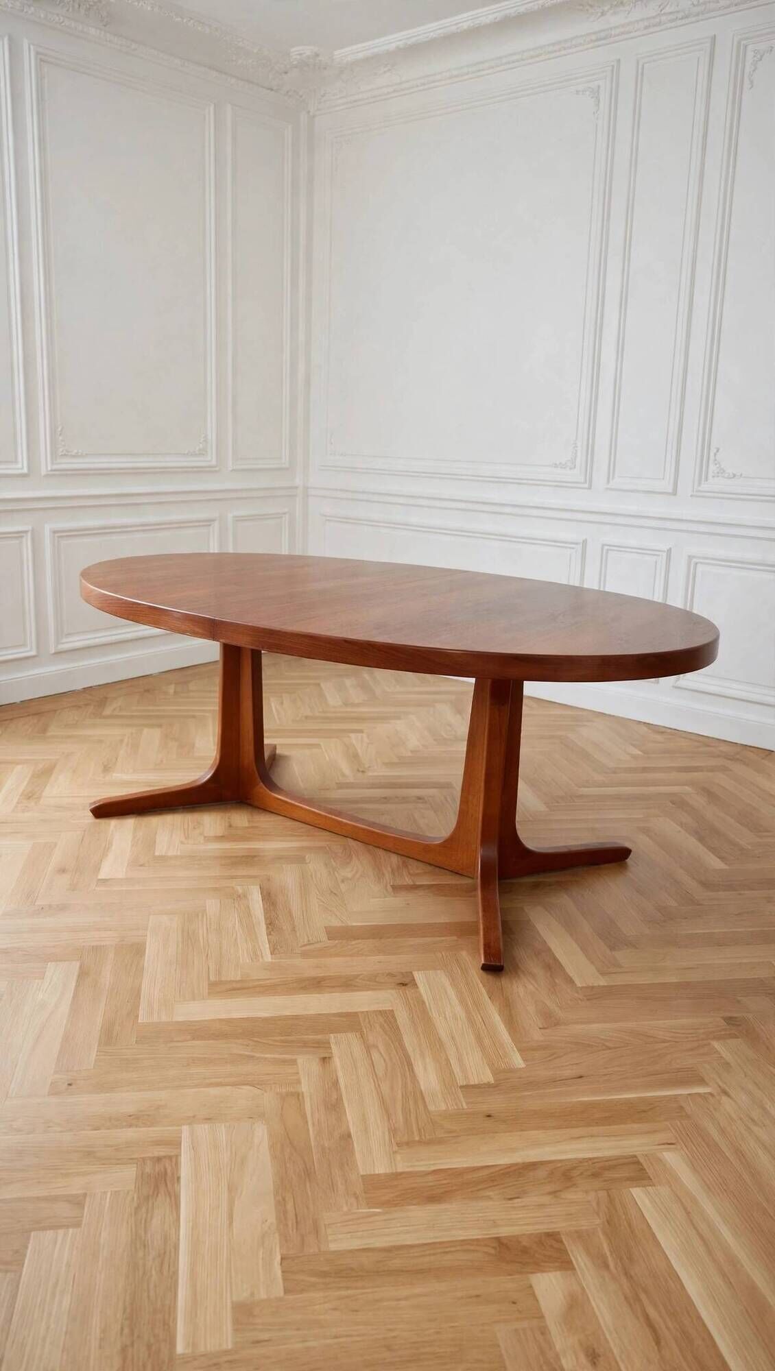 Table à manger ovale vintage 6 personnes, années 70s