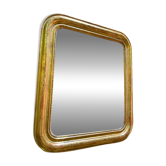 Miroir mural style Louis XVI – Bois stuqué doré à la feuille d'or – XIXe s.