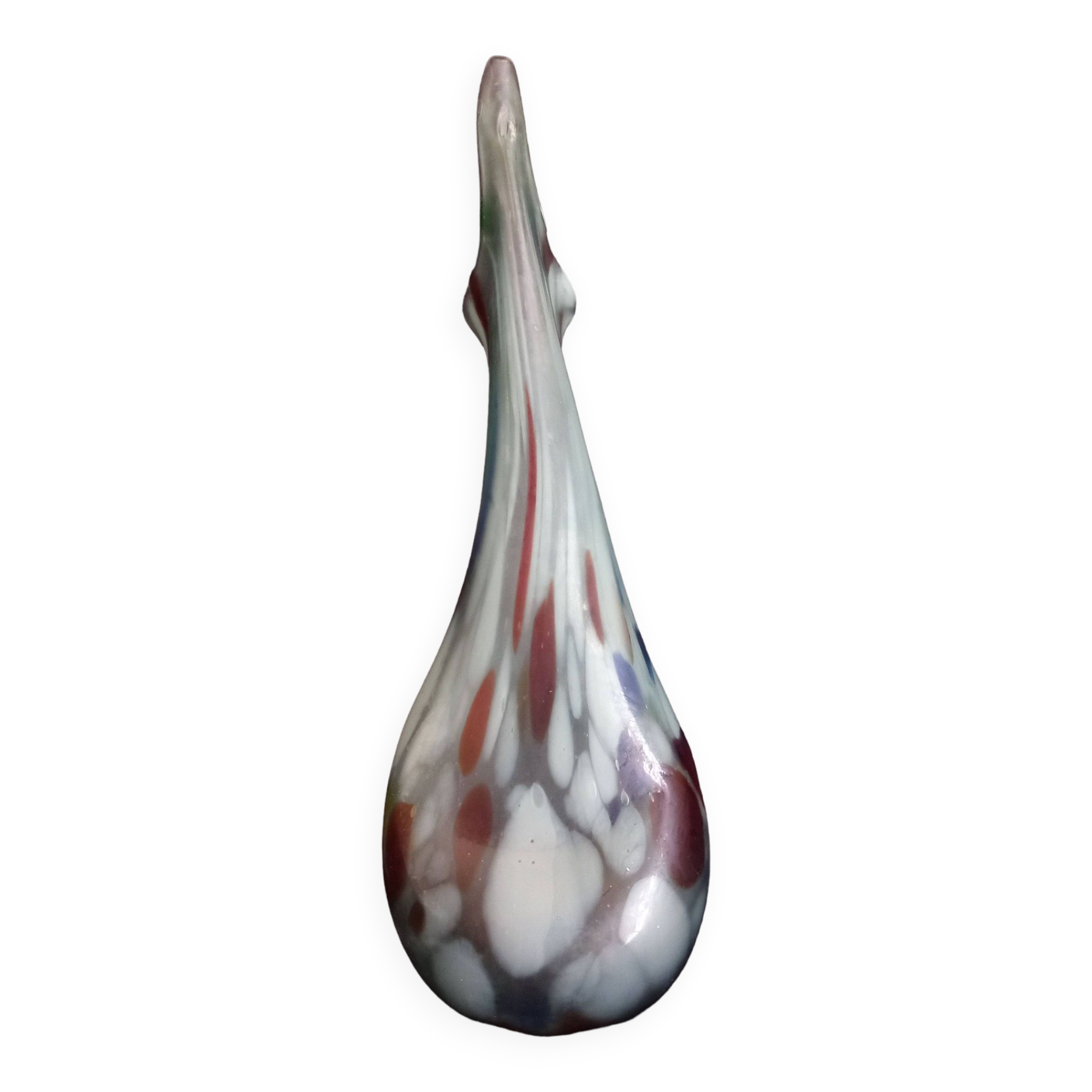 Handmade glass paste vase, mouth blown, Murano type