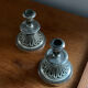 Silver metal candlesticks