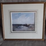 Ancient painting depicting a seascape.