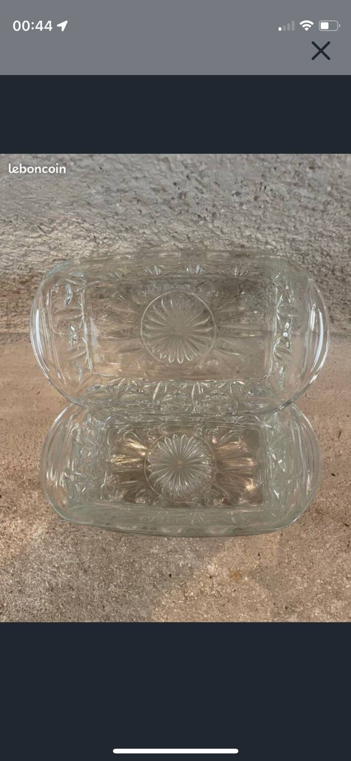 Set of 4 old aperitif dishes - Reims glass