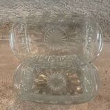 Set of 4 old aperitif dishes - Reims glass