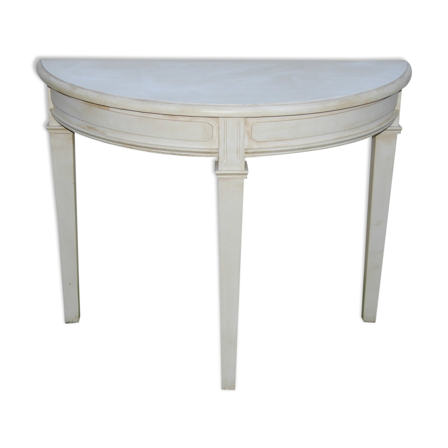 Solid painted wood console half-moon excellent condition