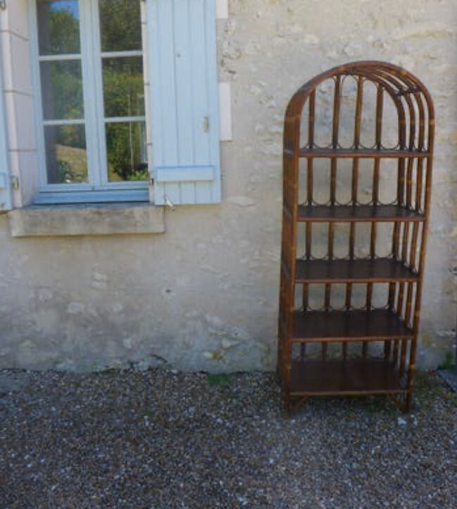 Vintage rattan library