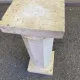 Natural stone pedestal column in beige marble, neoclassical style, 77cm.