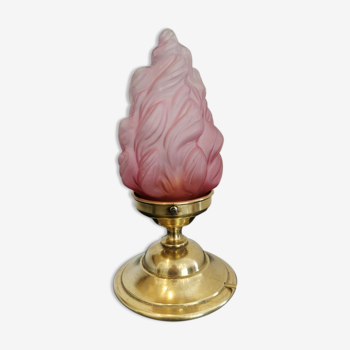 Lampe de table Art déco "flamme rose"