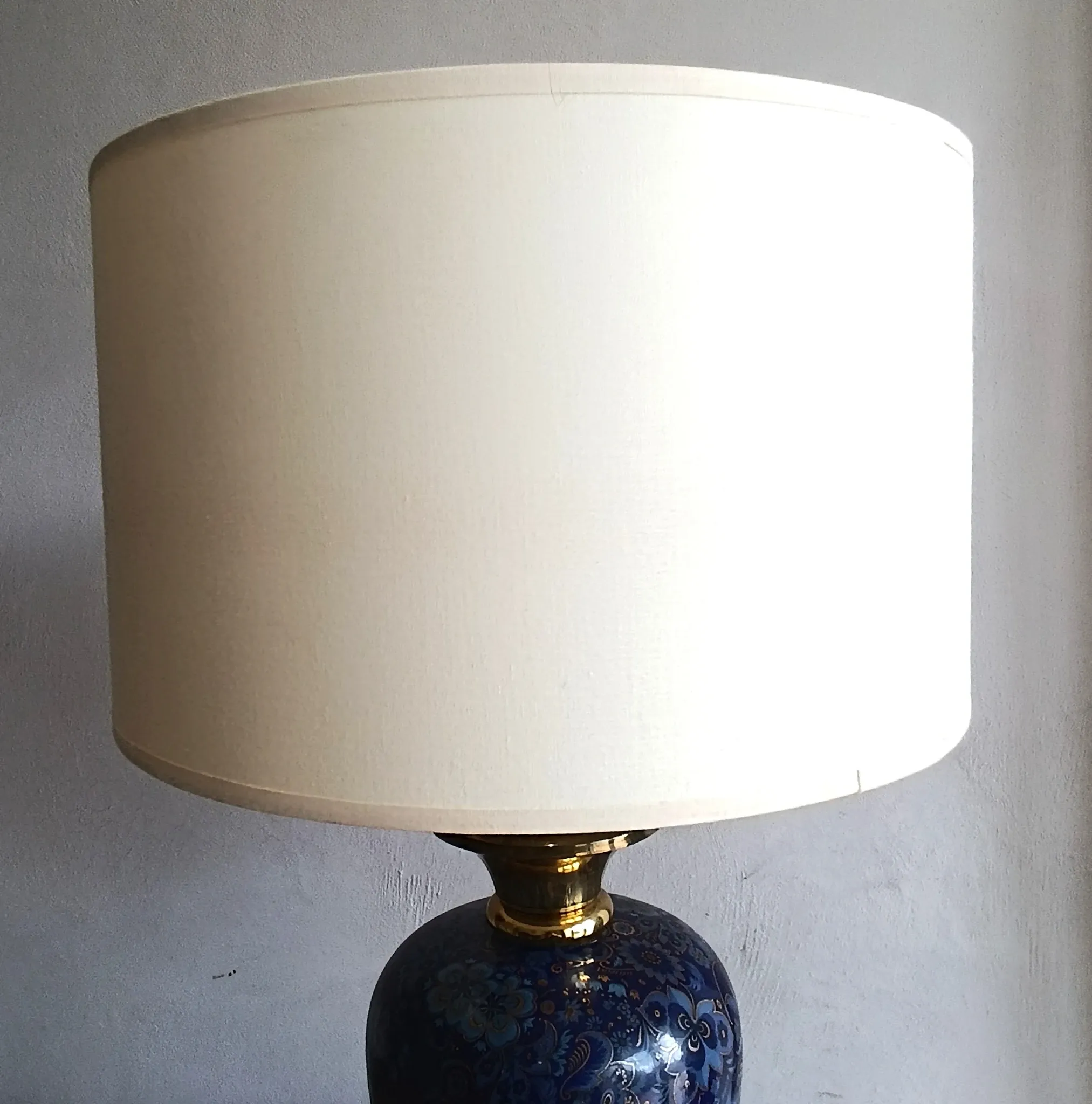 LE DAUPHIN lamp in vintage ceramic and brass