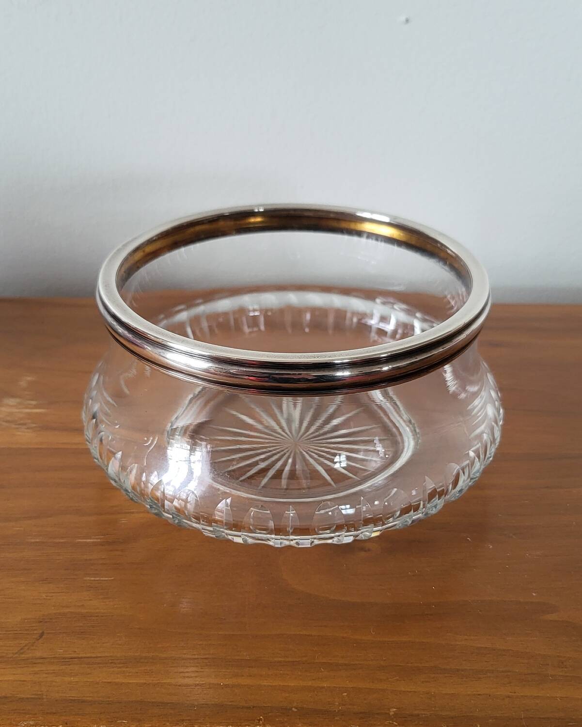 Glass cup and silver frame