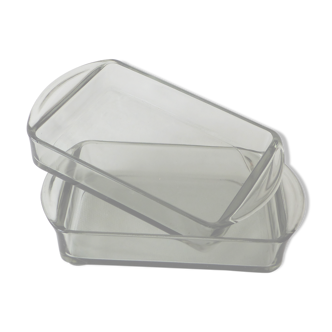 2 coupelles raviers en verre fumé