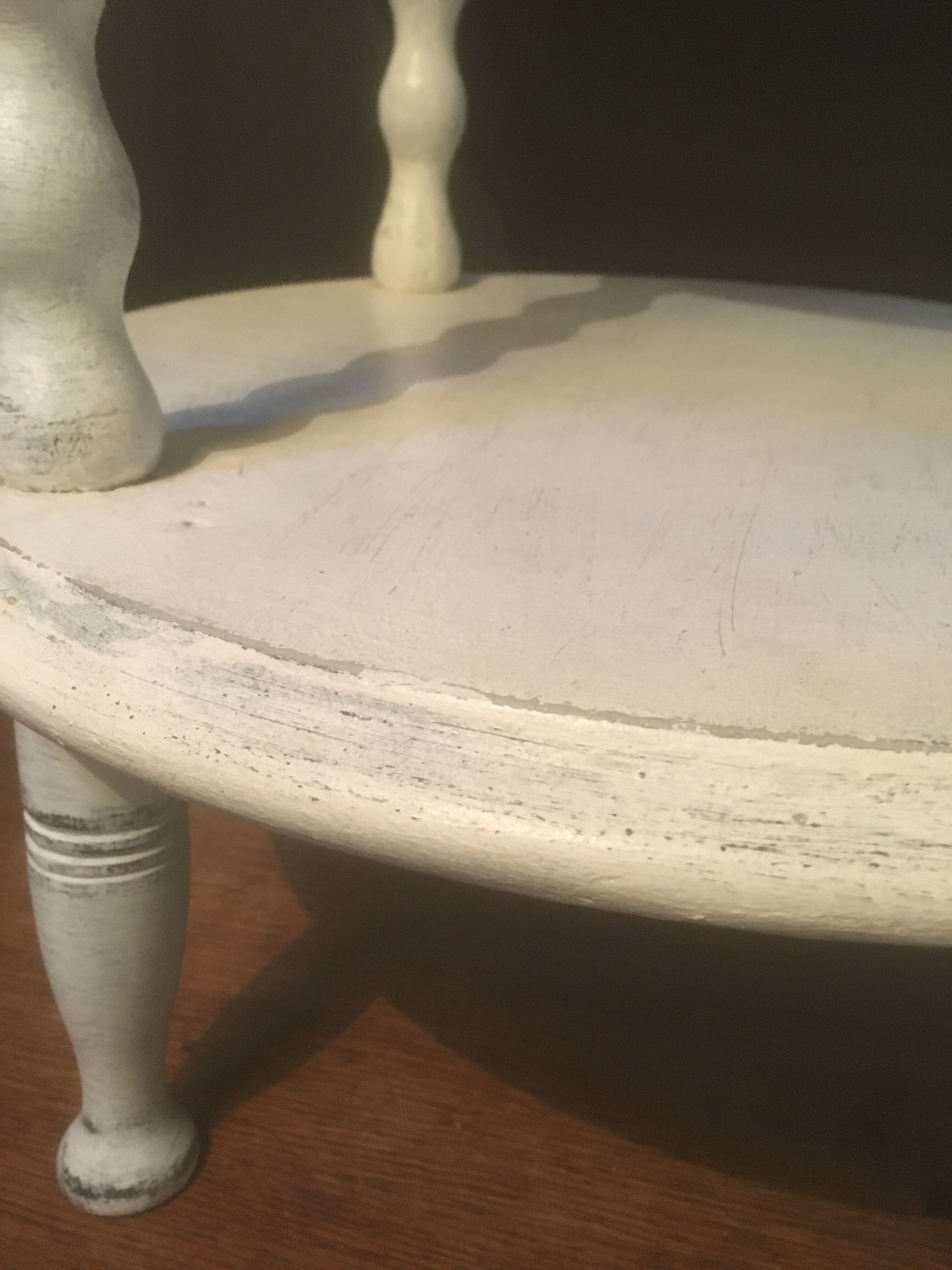 Sofa end or patinated white saddle