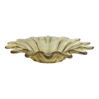 Yellow translucent blown glass pocket emptier