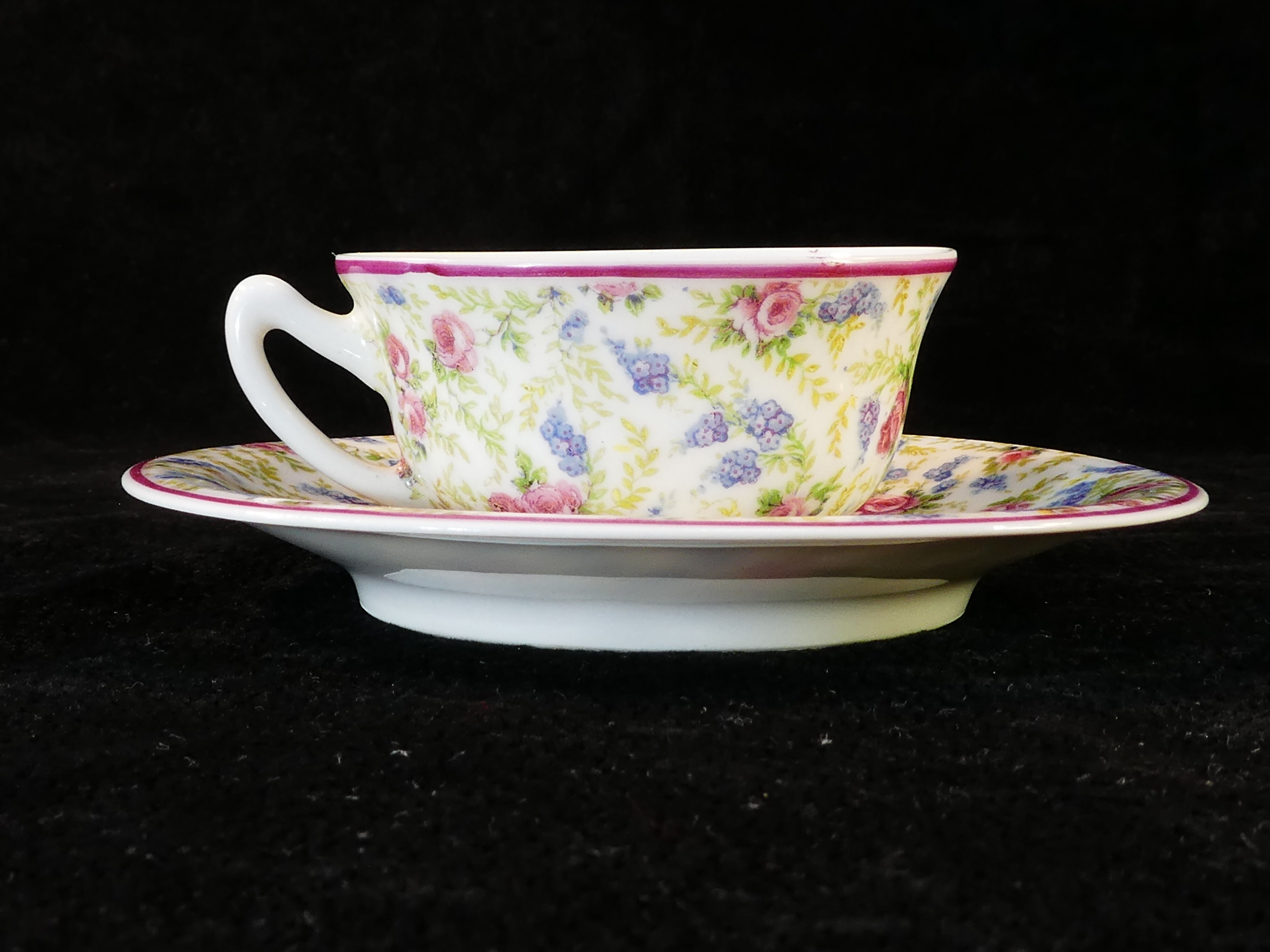 9 porcelain coffee cups from limoges haviland decorated with flowers circa 1930