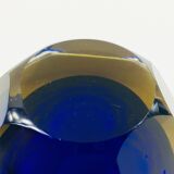 Bol Sommerso en verre de Murano à facettes en diamant par Alessandro Mandruzzato, Italie, années 1970