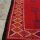 Tapis de couloir kilim rouge en pure laine 65x193cm