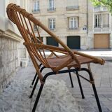 Rattan bench feet metal