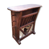 Brutalist bar in chene and cowhide