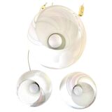 Vintage Murano mushroom table lamps, set of three, Maestri Muranesi, Italy 1970s