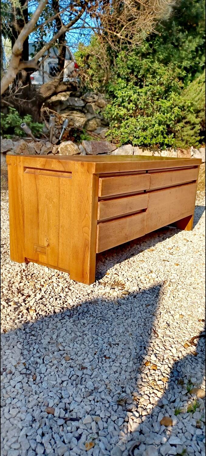 vintage Pierre CHAPO elm sideboard 1950