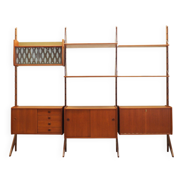 Bibliothèque en teck, design norvégien, années 1960, production : Blindheim Mobelf