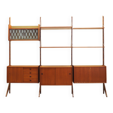Teak system bookcase, Norwegian design, 1960s, production: Blindheim Mobelf