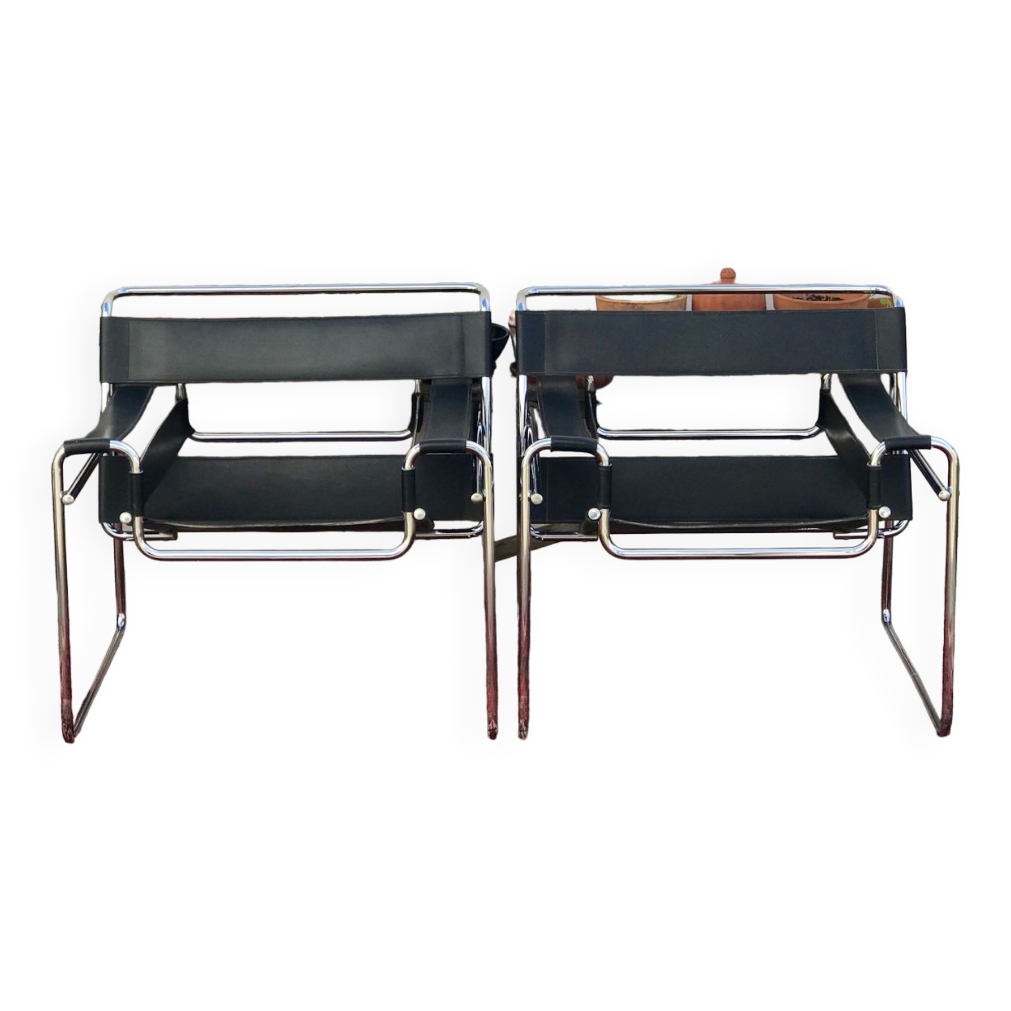 Pair of Wassily armchairs by Marcel Breuer 60s 70s
