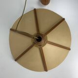 Midcentury teak and perkament pendant by Temde Leuchten, 1970s