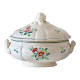 Antique Sarreguemines Amazonas hand-painted soup tureen