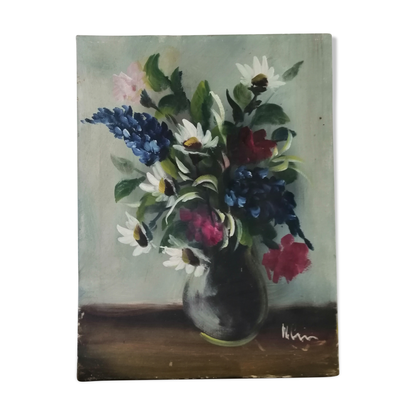 Still life with daisies and flowers in vase