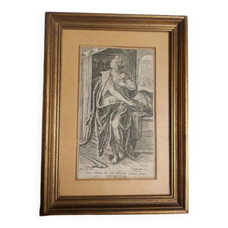 Philip Galle (1537-1612) "Lucretia" engraving burin
