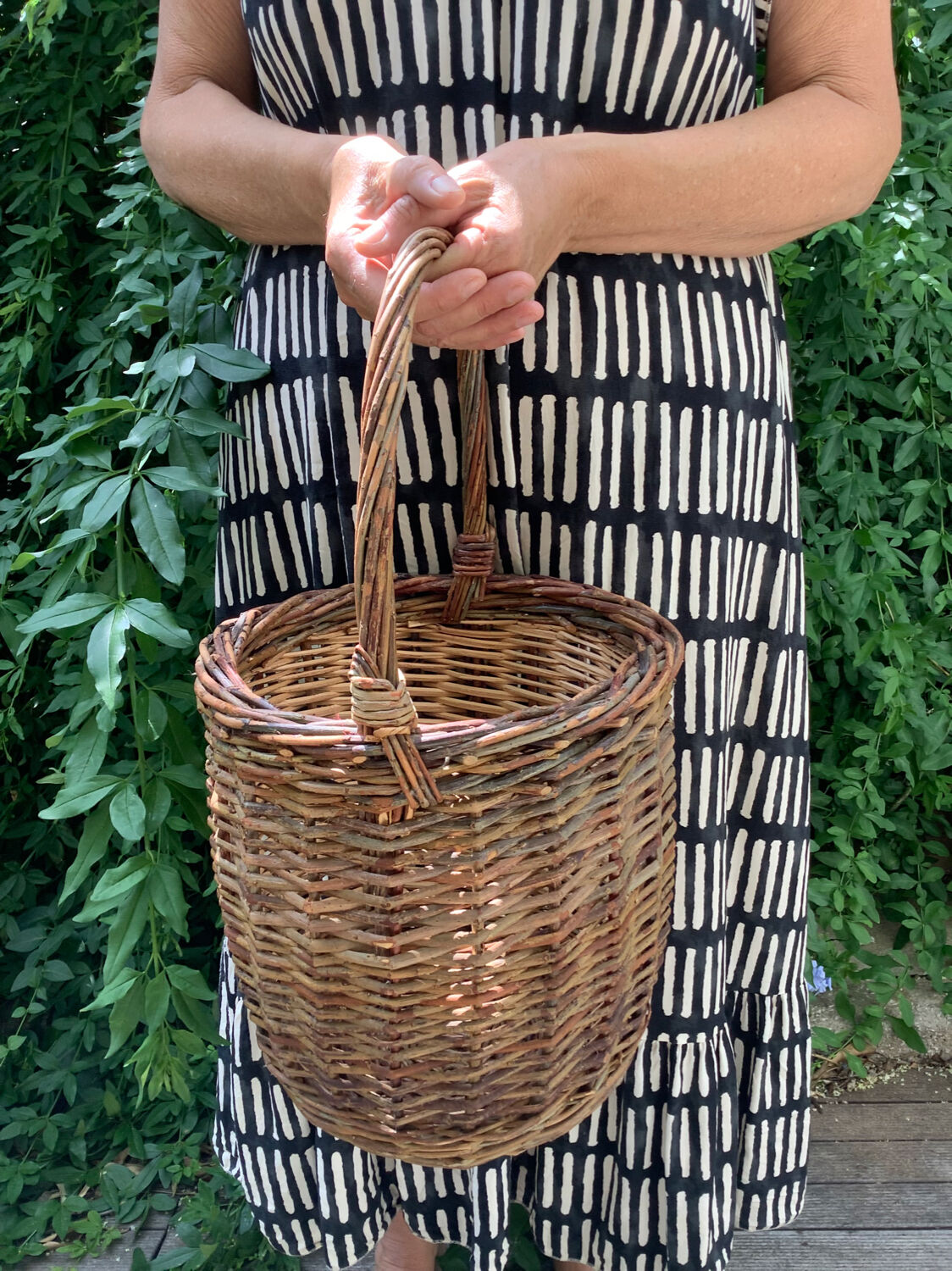 Raw wicker basket